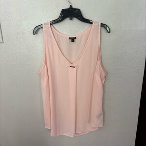 Torrid Light Peach Sheer V-Neck Sleeveless Blouse Size 1
